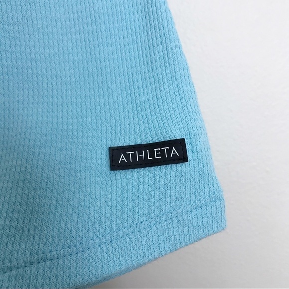 Athleta Turquoise Waffle-weave Snap Front Tank M - Picture 4 of 8